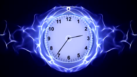 reloj, viaje en el tiempo en fibras anillo, renderización, animación, fondo, bucle