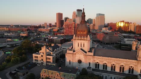 st marys cathedral, church in minneapolis minnesota during golden hour