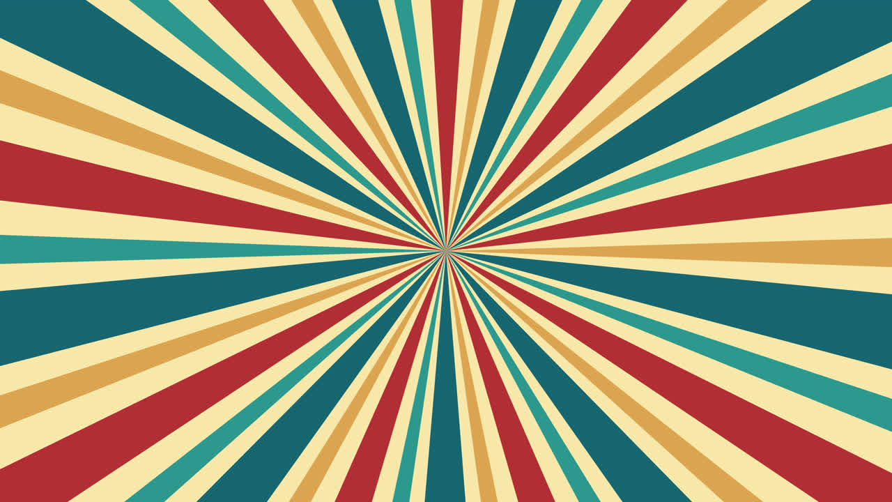 Retro Colorful Sunburst Pattern Rotating Background
