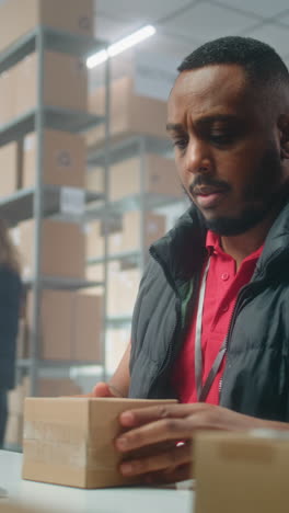 warehouse worker at a desk