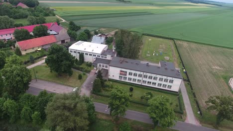 a school in the countryside built during the communist era