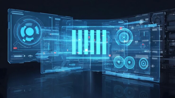 Futuristic Holographic Data Display and User Interface
