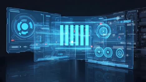futuristic holographic data display and user interface