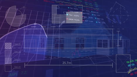 animation of data processing over house