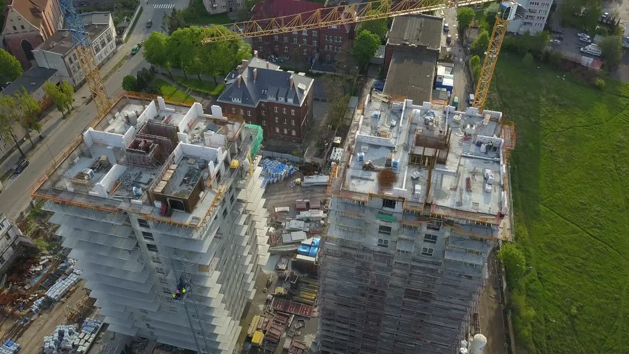 antena de edificios residenciales de gran altura en construcción