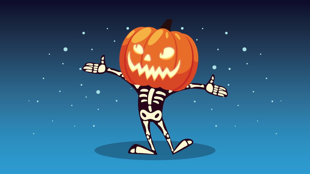 esqueleto lindo con cabeza de linterna