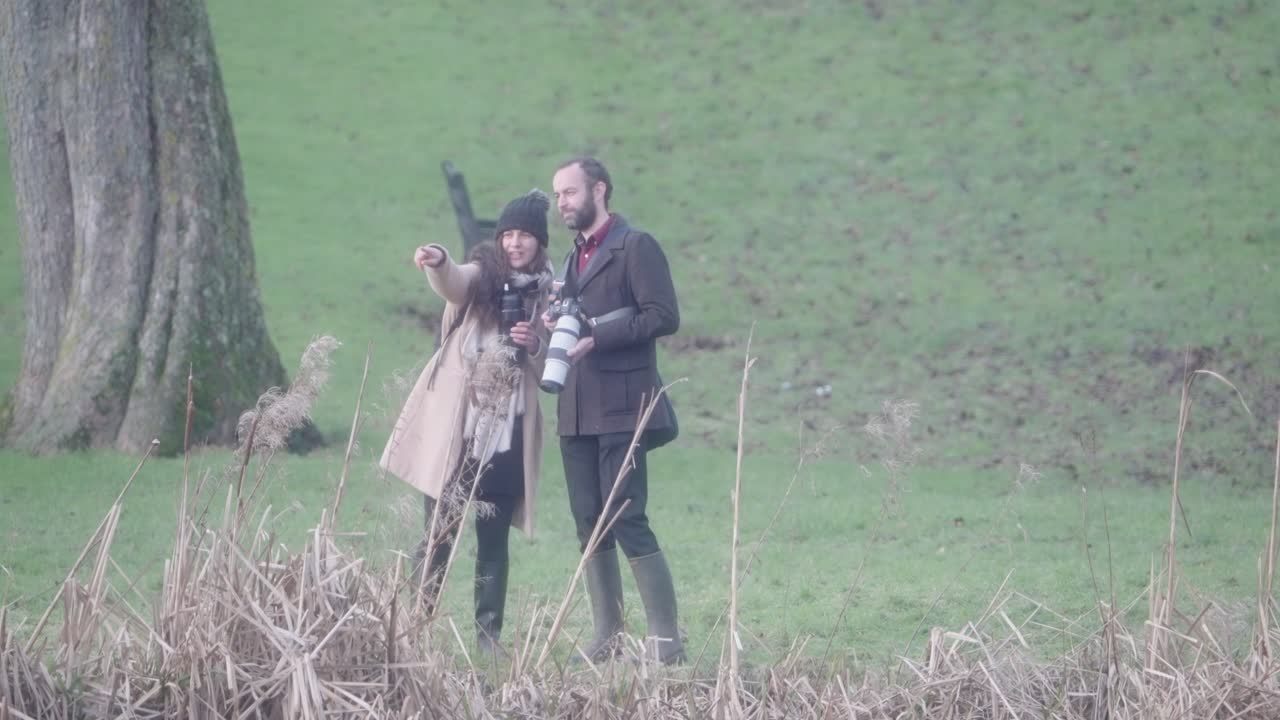 Slow motion, Scottish Winter weather scenery, couple love, image capture