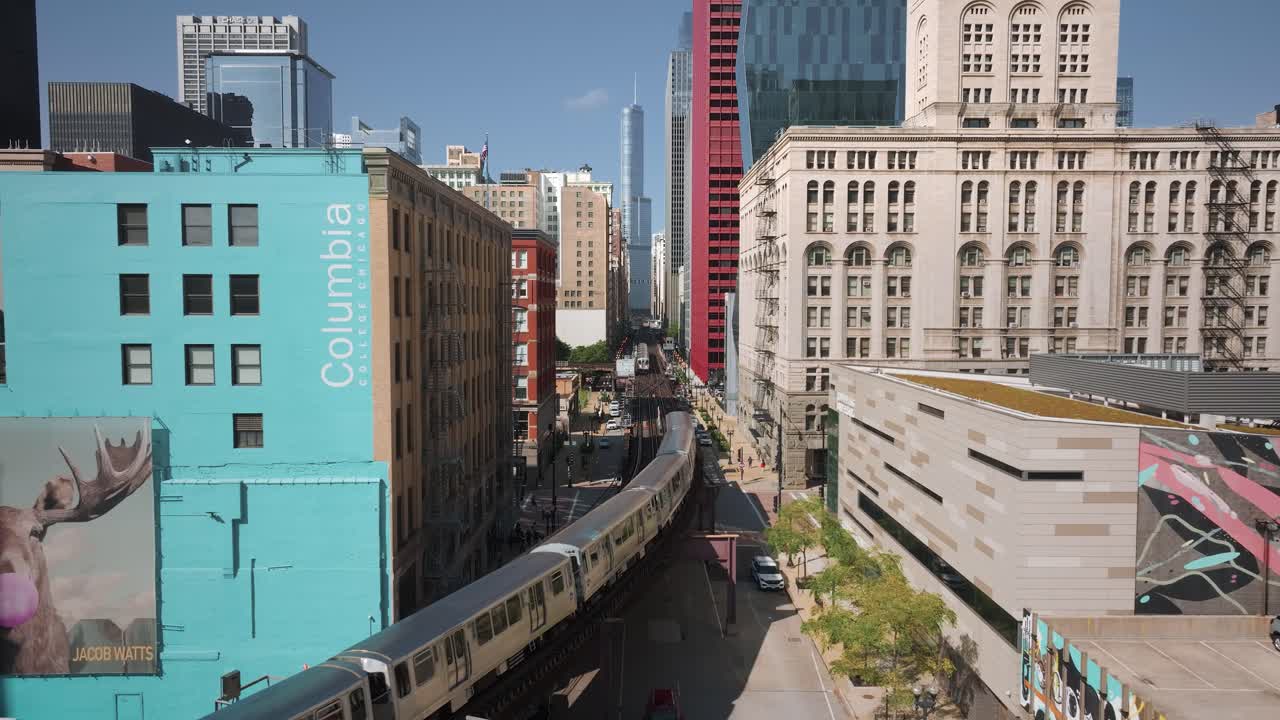 시카고 다운타운 루프 열차 낮빛