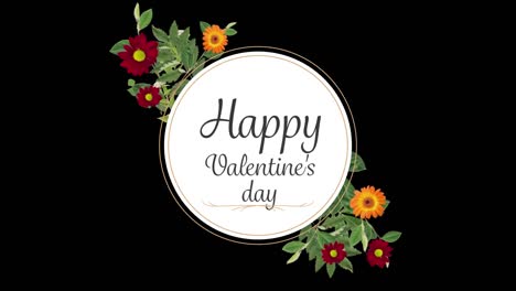 Animation-of-happy-valentines-day-on-black-background