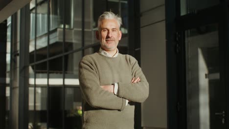 mature businessman in modern building