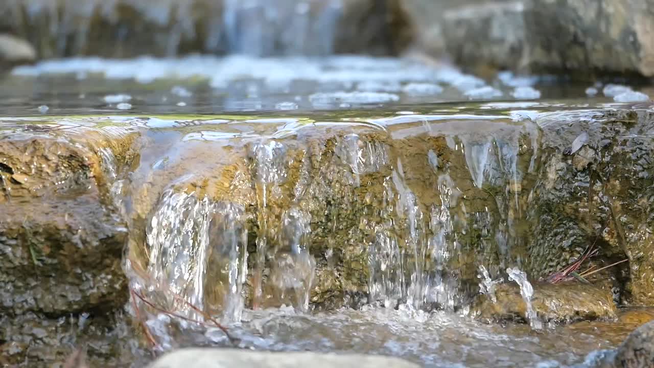 Small Waterfall Over Rocks