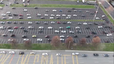 MASS-VACCINATION-DRIVE-IN-THRU-SITE-DRONE-AERIAL-PARKING-LOT