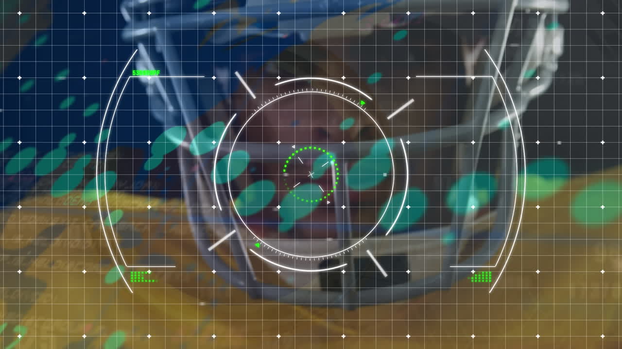 데이터 처리를 통해 백인 남성 럭비 선수의 애니메이션.