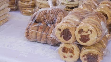 close-up of traditional honduran corn based cookies, known as rosquillas and tustacas