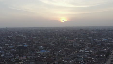 town at dusk nigeria drone 04