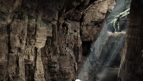 mystical light beams shine into ancient cave revealing hidden beauty
