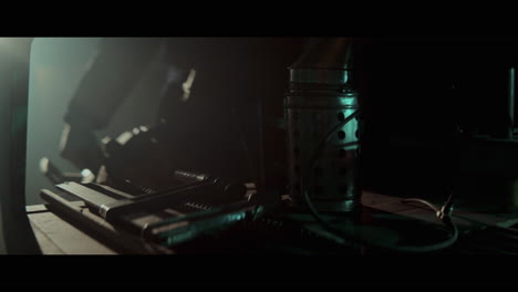 tools in a dark workshop