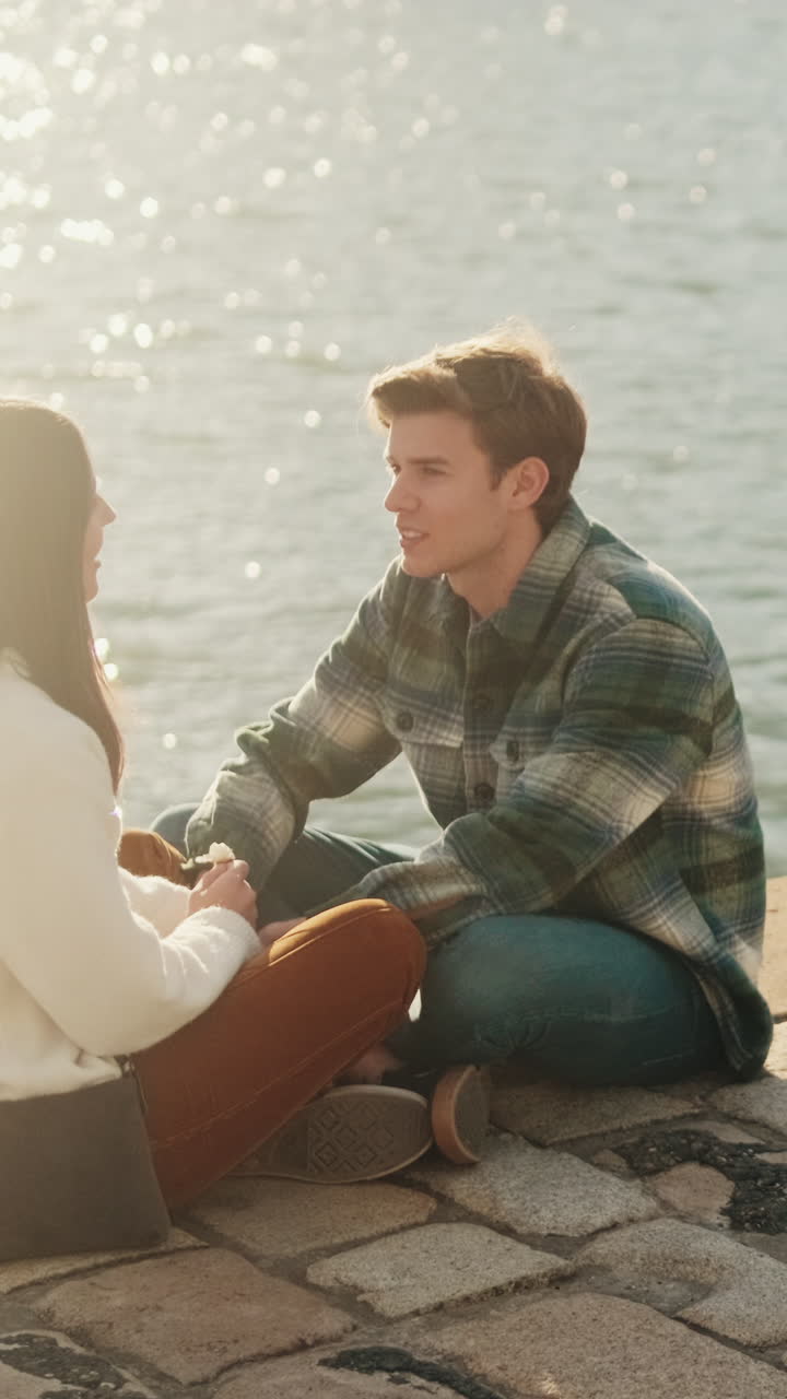 Young Couple along the River in Seville