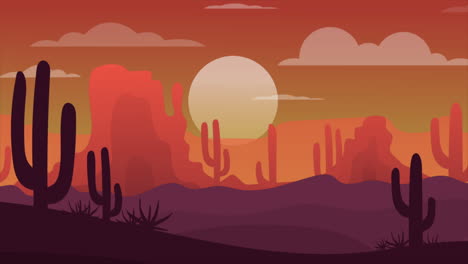 sunset over the desert