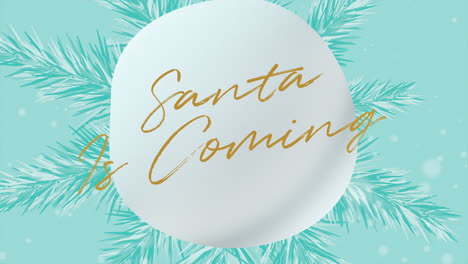 santa is coming with white snowflakes in night