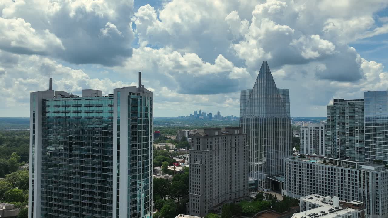 vista aérea de atlanta desde el área del centro comercial lenox