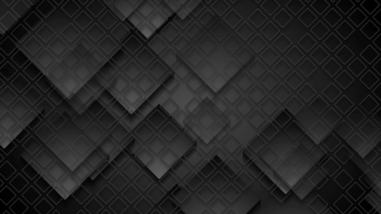 cuadrados negros y cuadrícula de fondo de movimiento geométrico abstracto