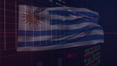 Animación-De-Procesamiento-De-Datos-Sobre-Bandera-De-Uruguay