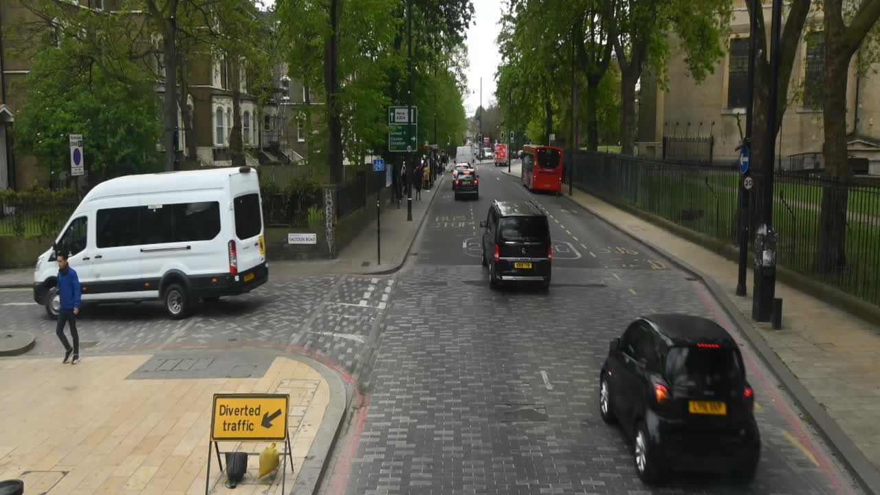 London Bus Going Through Hernes Hill To Peckham, London, United Kingdom
