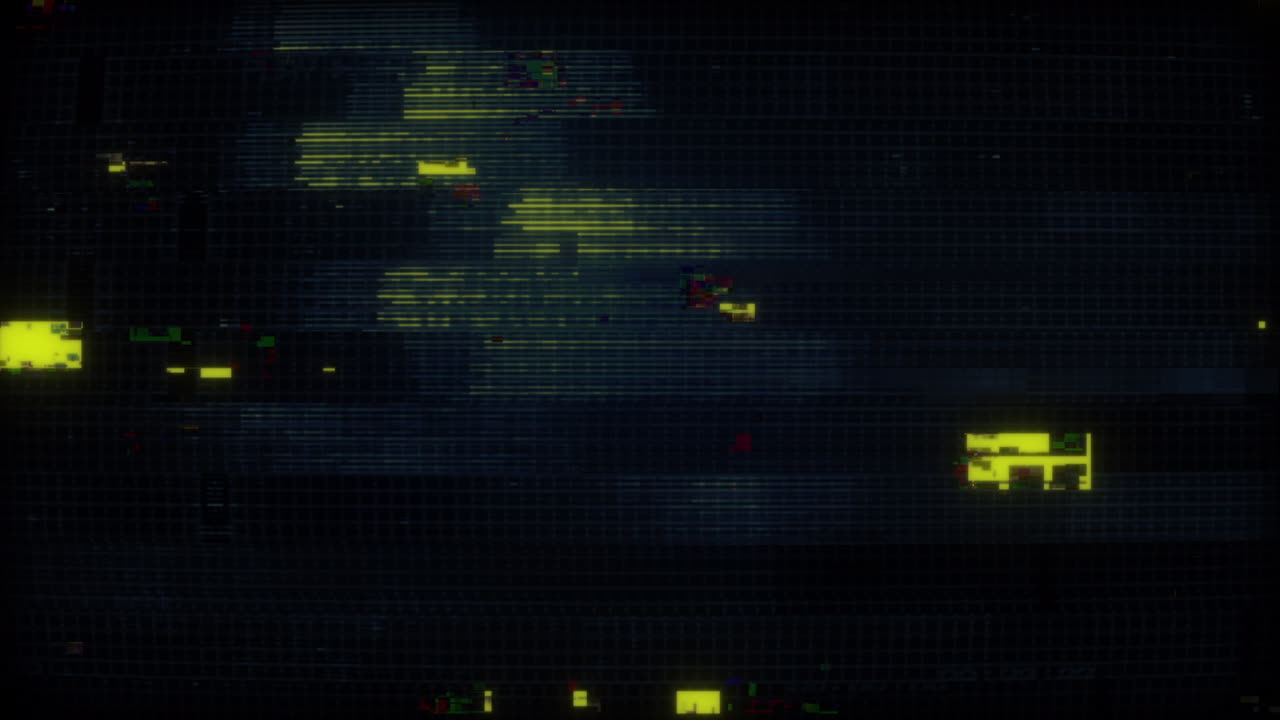 Digital Glitch Effect with Flickering Pixels and Noise