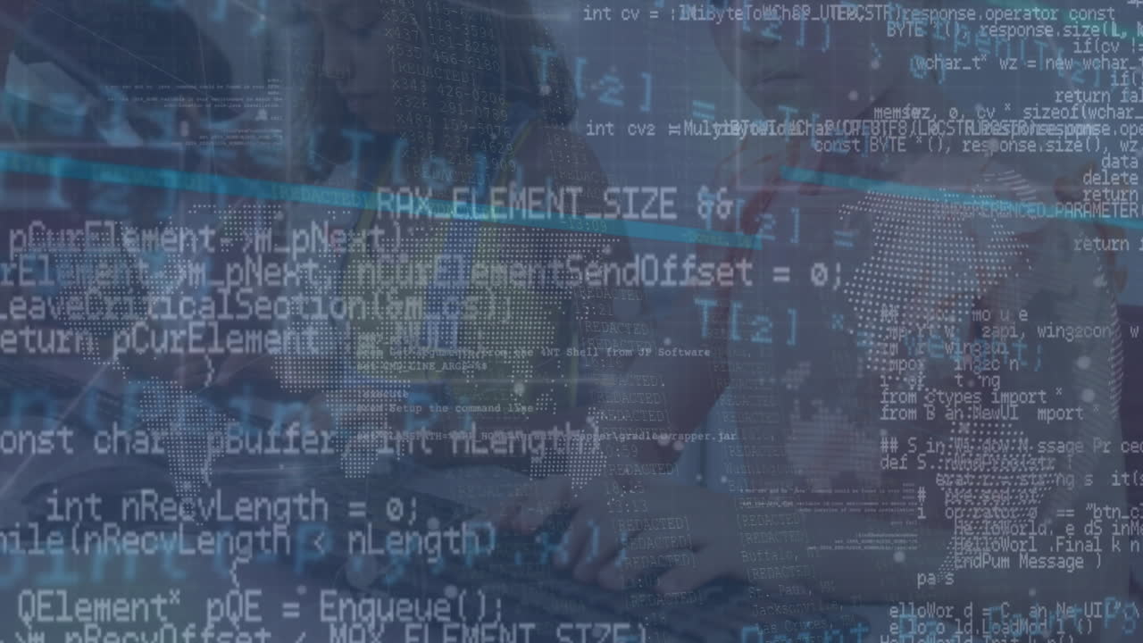 animación del procesamiento de datos sobre diversas personas de negocios