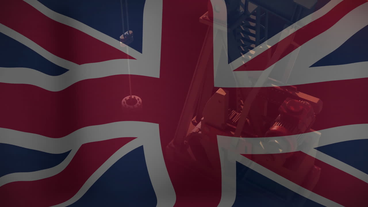 animación de la bandera de los ee.uu. sobre la bomba de petróleo