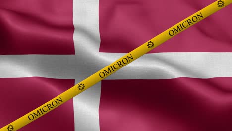 omicron variant and ban strip on denmark flag