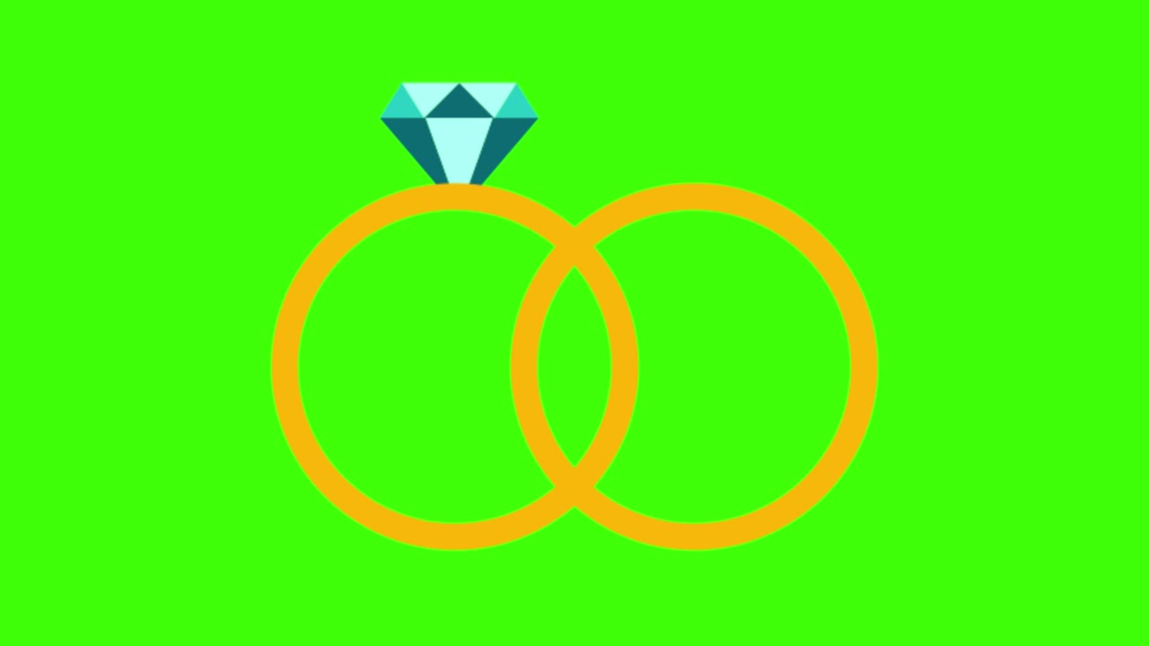 초록색 화면에 결혼 반지의 아이콘이 나타납니다.