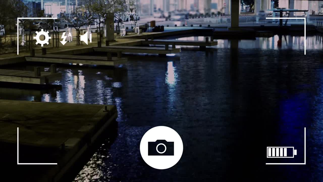 анимация предварительного просмотра камеры, городского пейзажа и реки