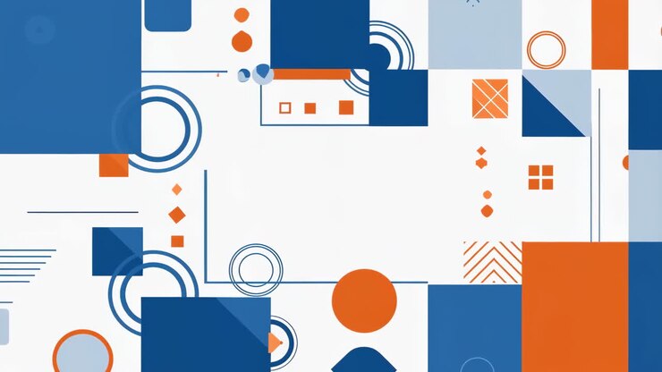 Abstract Geometric Background with Blue and Orange Shapes