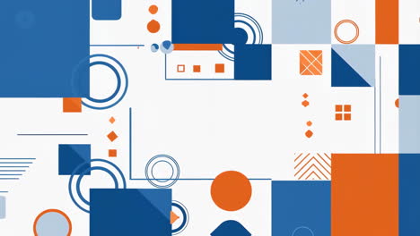abstract geometric background with blue and orange shapes