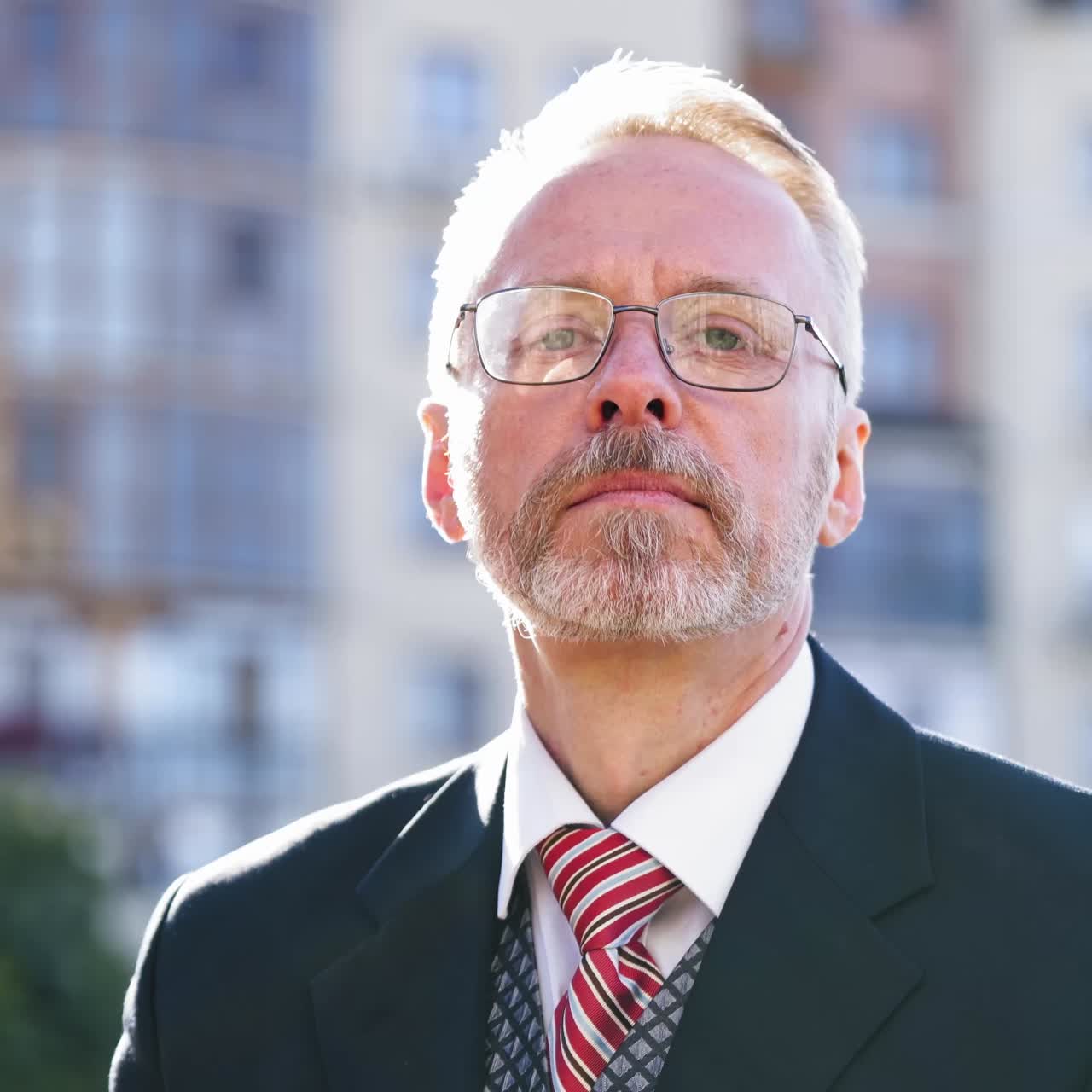 Portrait of fashionable senior man