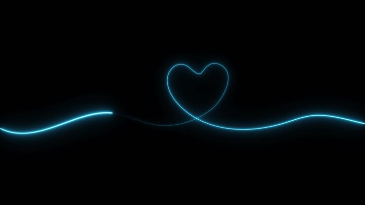 Glowing Neon Heart Line