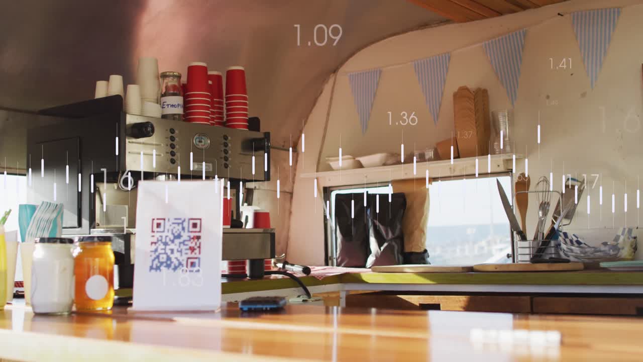 바 카운터 위의 그래프의 애니메이션