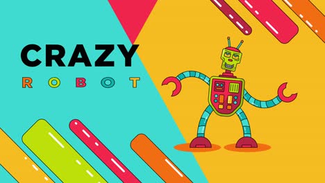 fondo colorido con un robot loco moderno en video 4k.