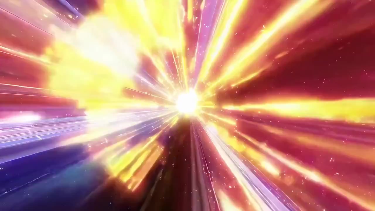 Abstract Warp Speed Tunnel with Glowing Light Streaks