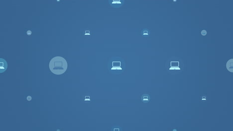 fly social computer icons on network background