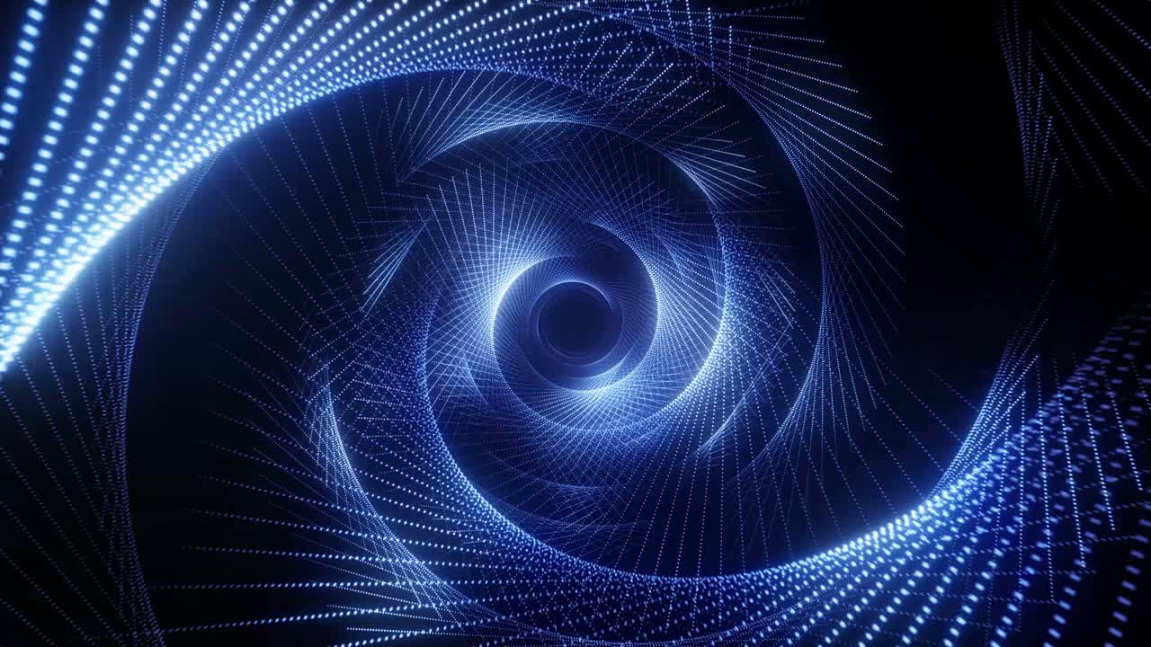 Abstract Glowing Spiral Tunnel