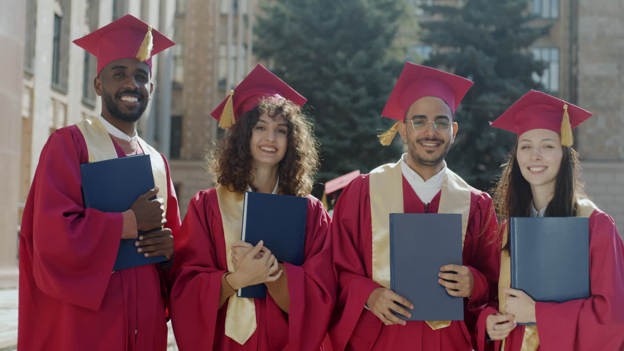Group of Graduates Posing for Photos