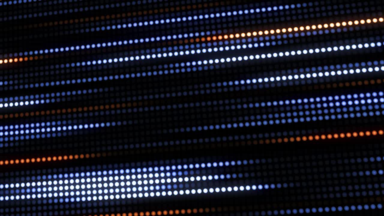 diseño de logotipo con círculos geométricos. movimiento de un flujo de puntos a través de la pantalla.