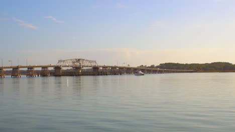 a boat passes under richard v