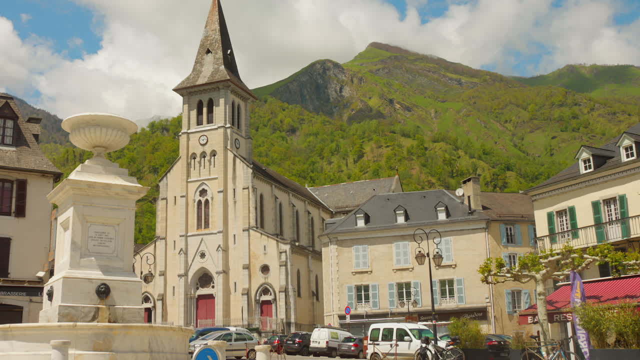 This picturesque village in the French Pyrenees features beautiful architecture and majestic mountain scenery, inviting a sense of tranquility and exploration.