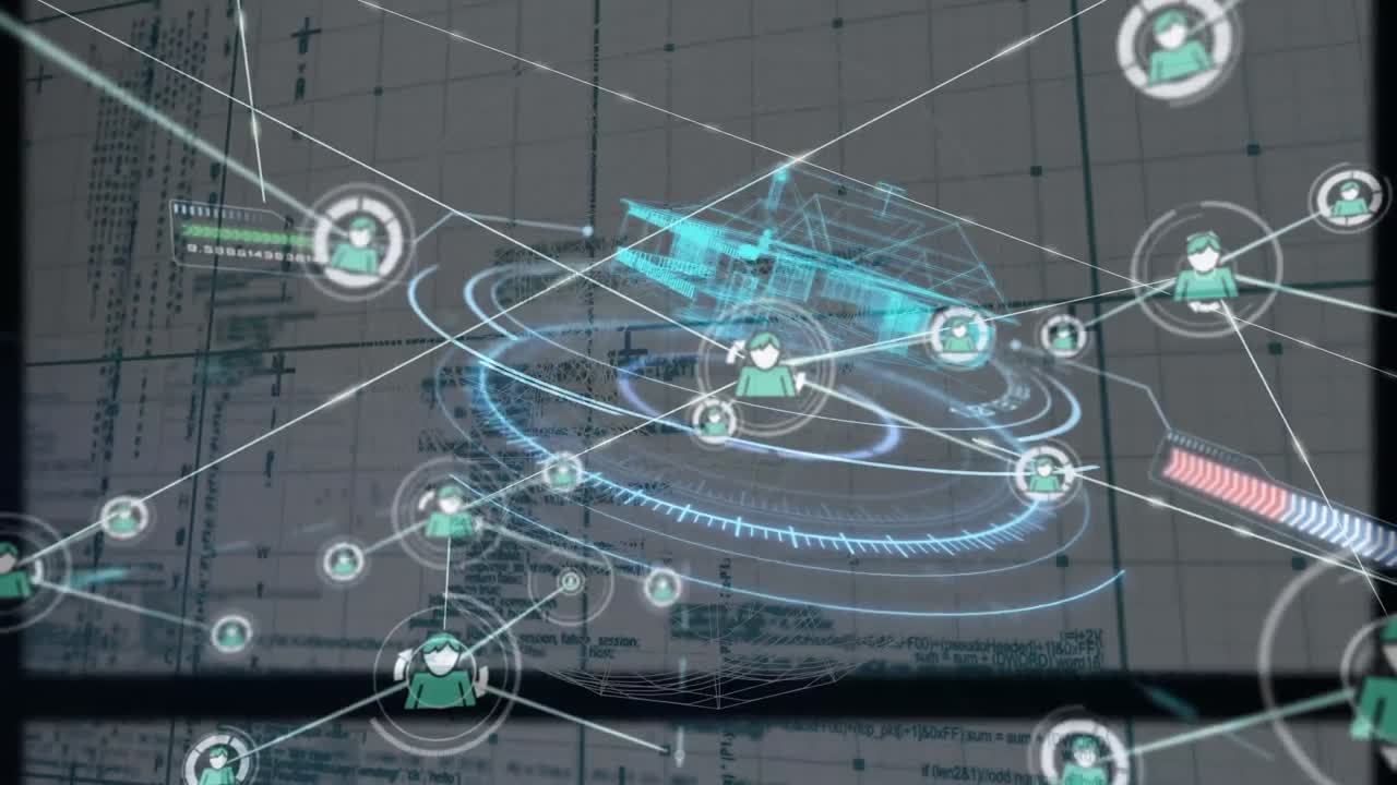 재무 데이터 처리의 애니메이션과  ⁇ 색 배경의 집