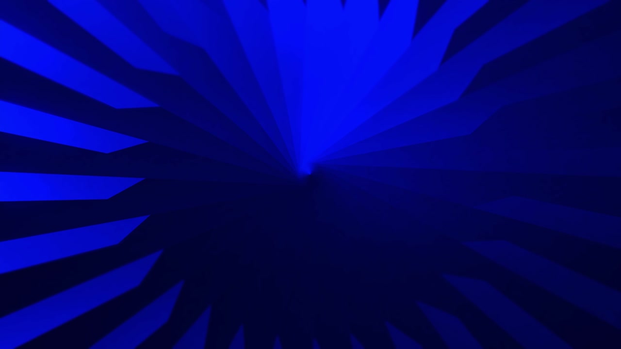 추상적인 파란색 회전 블레이드, 원활한 루프, 모션, 회전 메커니즘의 시각화, 항공기 터빈처럼 보입니다.