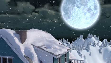 winter scenery at night